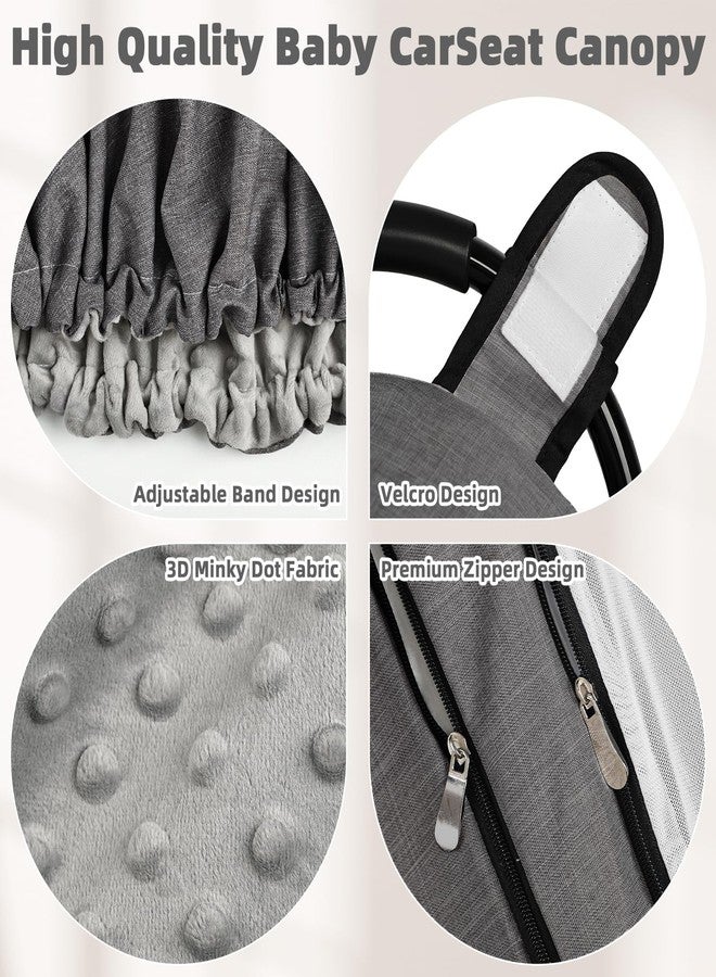 GFU Winter Baby Car Seat Cover Waterproof, Windproof Car Seat Covers for Newborns with Double-Layer Window, Infant Car Seat Canopy for Girls with Minky Dot Backing, Keeps Babies Warm and Cozy, Black - Image 4